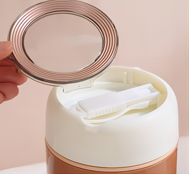high quality Stainless Steel Insulated soup cup with Folding Spoon