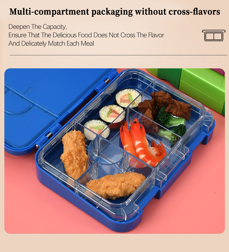 No BPA 6 grids lunch box Kids School camping