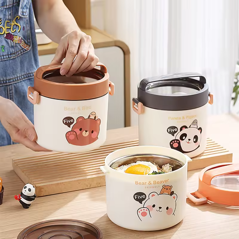 BPA Free 304 stainless steel round Bento Box school